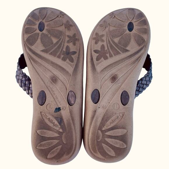 Okabashi Baha Flip Flop Sandals Toffee Copper Size Large 9.5 - 10.5 - Picture 7 of 8